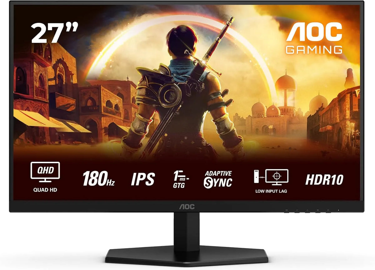 AOC Q27G42XE HDR10, Monitory, 27 palcový WQHD Gaming Monitor, 180Hz, Fast IPS Panel, 1ms GtG, G-Sync, Černá, 27G, 2560x1440, 2X 2