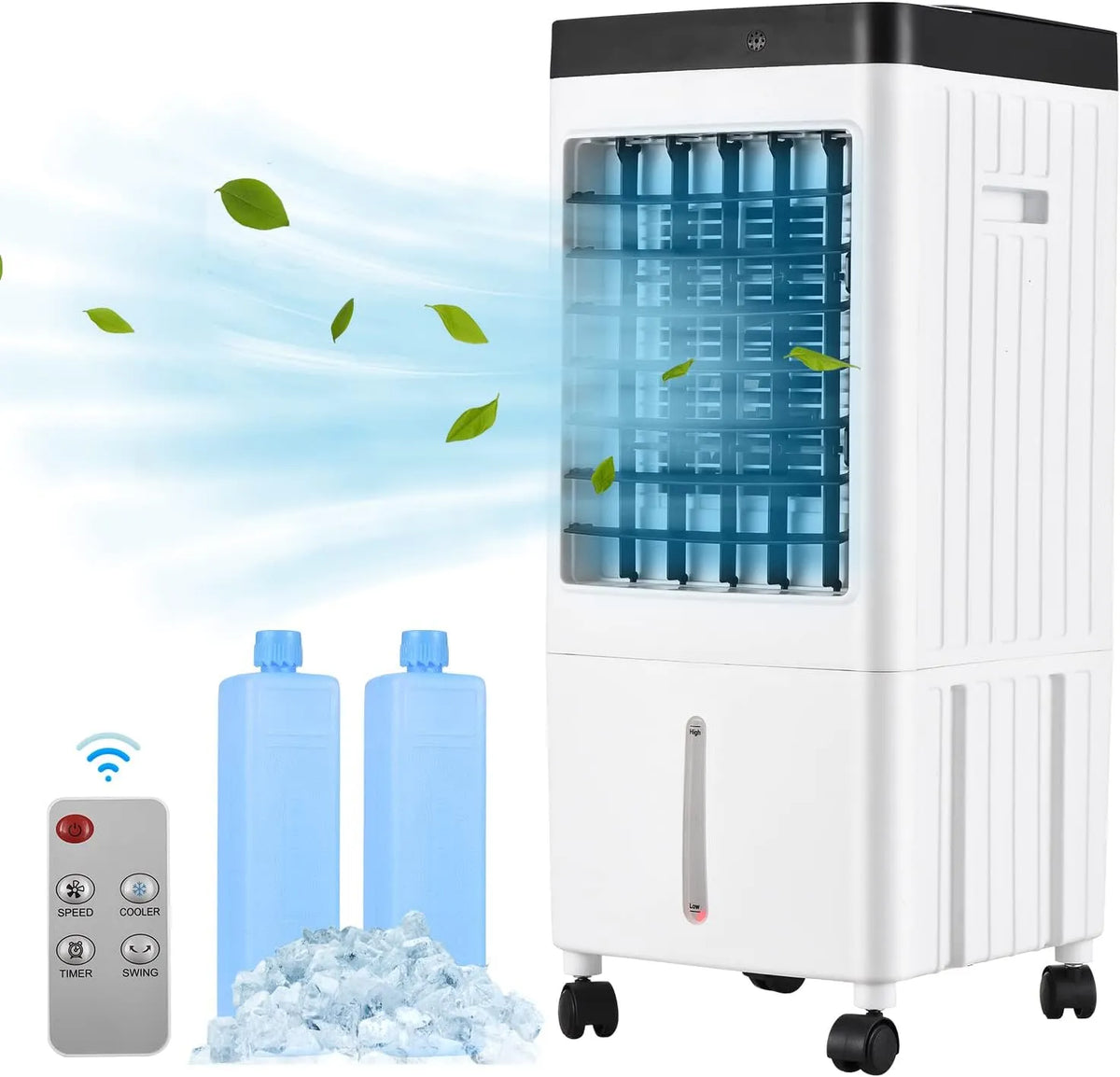 ACAGALA, Mobilní klimatizace, Přenosný vzduchový kondicionér Ventilátor Vymývací Chladič Lednice 3 rychlosti s, Bílá, 10 l, 2 l, 60 W, 3V