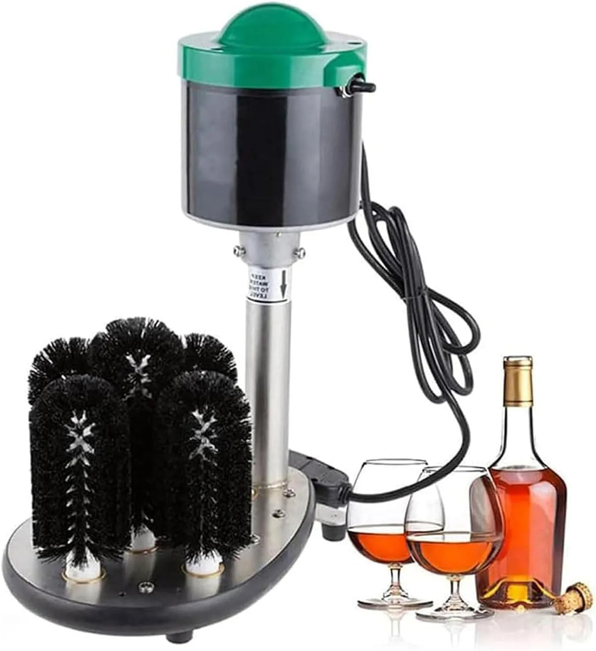 YXYLJOZ, Myčky skla, Komerční elektrická myčka skla - plně automatická s 5 kartáči, vodotěsný design, Průhledná, 10 cm, 7, 5 cm, 240 W, 10 kg