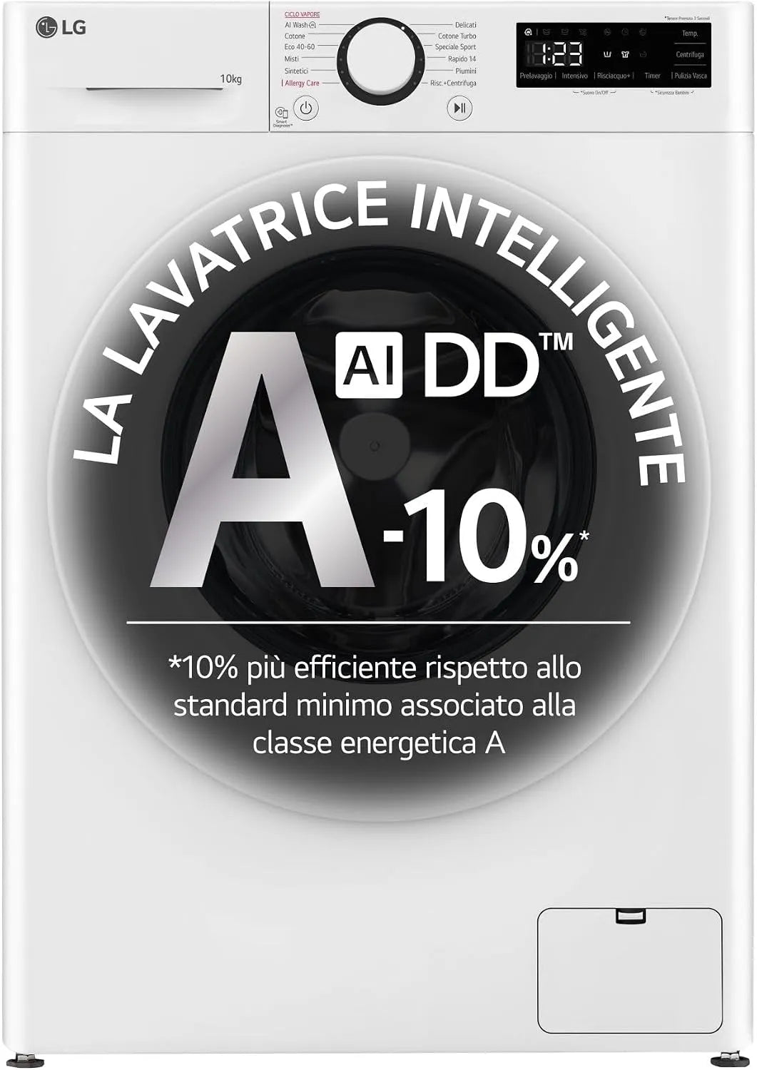 LG F4R3010NSWW, Pračky, AI DD pračka třídy A -10%, přední nakladač řady R3, pračka 10kg, 1400 otáček, Bílá, 10kg