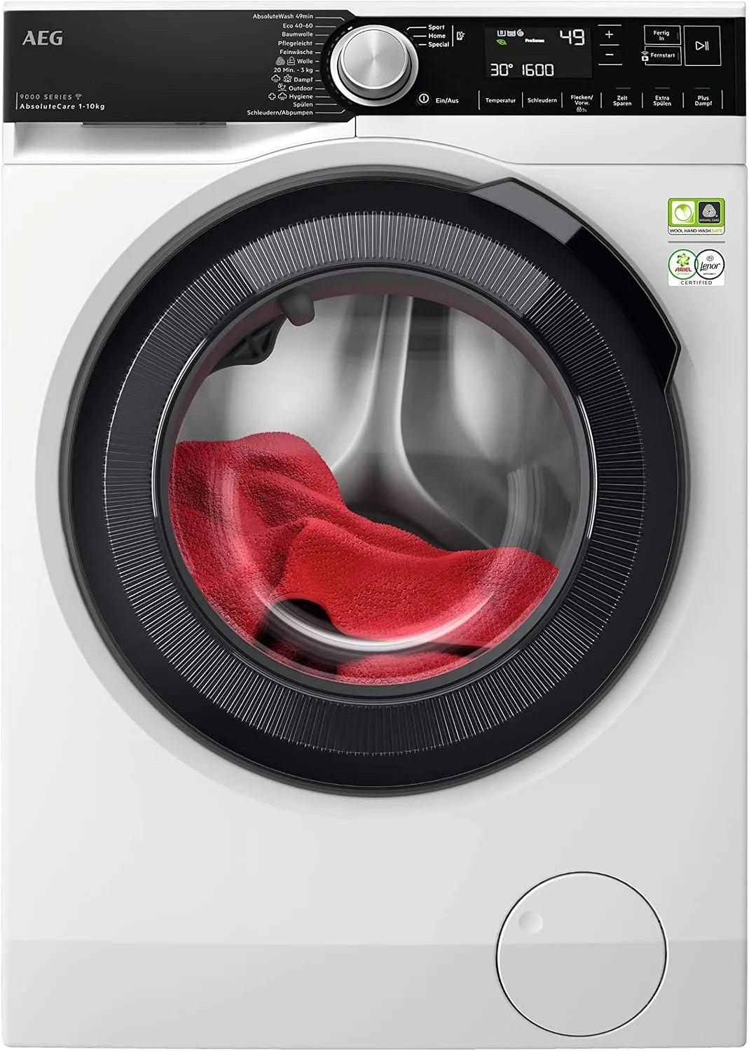 AEG LR9W80600, Pračky, WiFi pračka / série 9000 s AbsoluteCare / Voda předměšování / Obnovení funkce /, Bílá, 9W, 80600 W, 10 kg