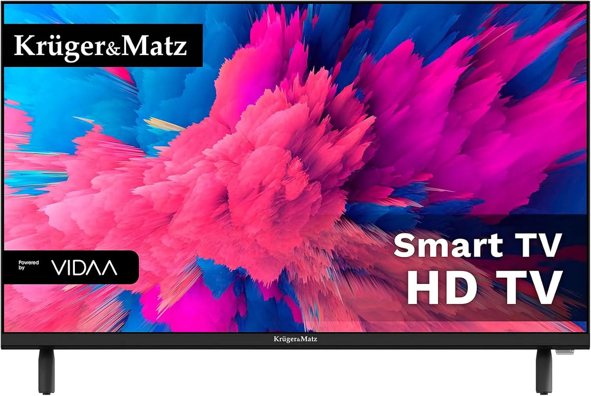 Krüger&Matz DVB-T2, Televizory, Kruger & Matz TV 24 'SmartTV Vidaa ', Černá, 24 ', 2', 1366 x 768, 60 Hz