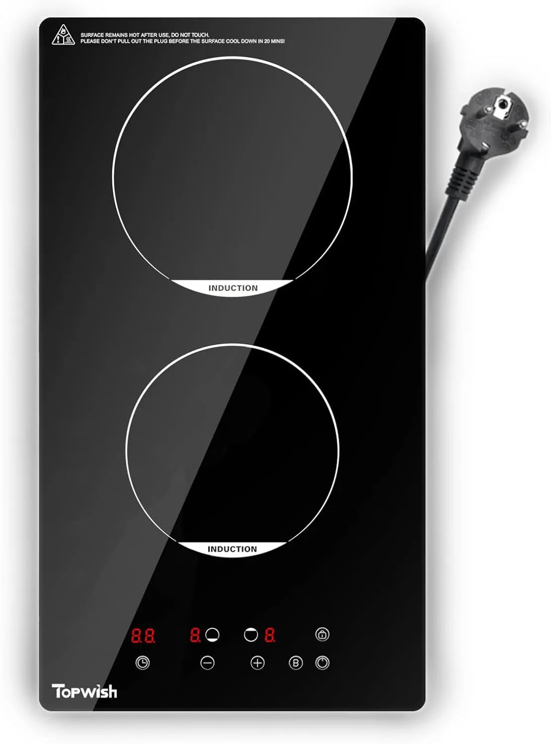 TOPWISH, Varné desky, Nainstalovaná úvodní deska, 2 desky, 3500W, Černá, 2300W, 180mm, 1500W
