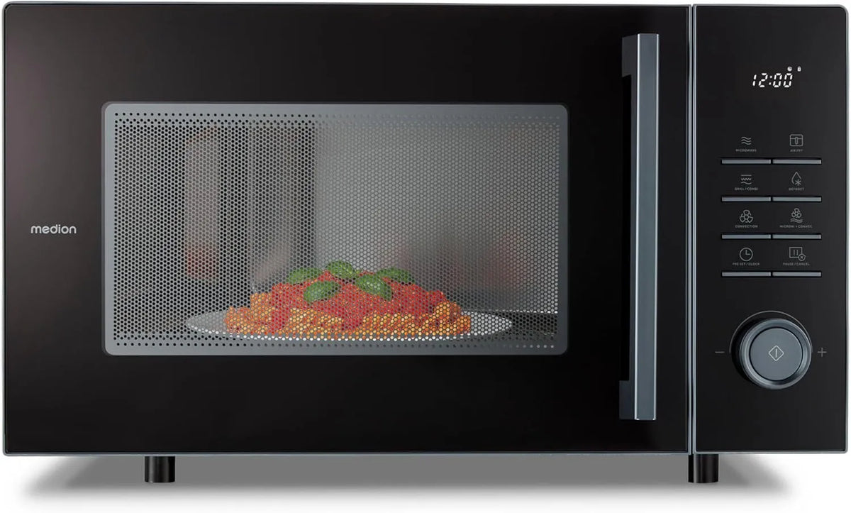 MEDION MD12231, Mikrovlny s ovesným a grilem, Mikrovlnná trouba s grilem a horkým vzduchem, Airfrier & hot air fritor, 25, Šedá, 25 l, 900 W