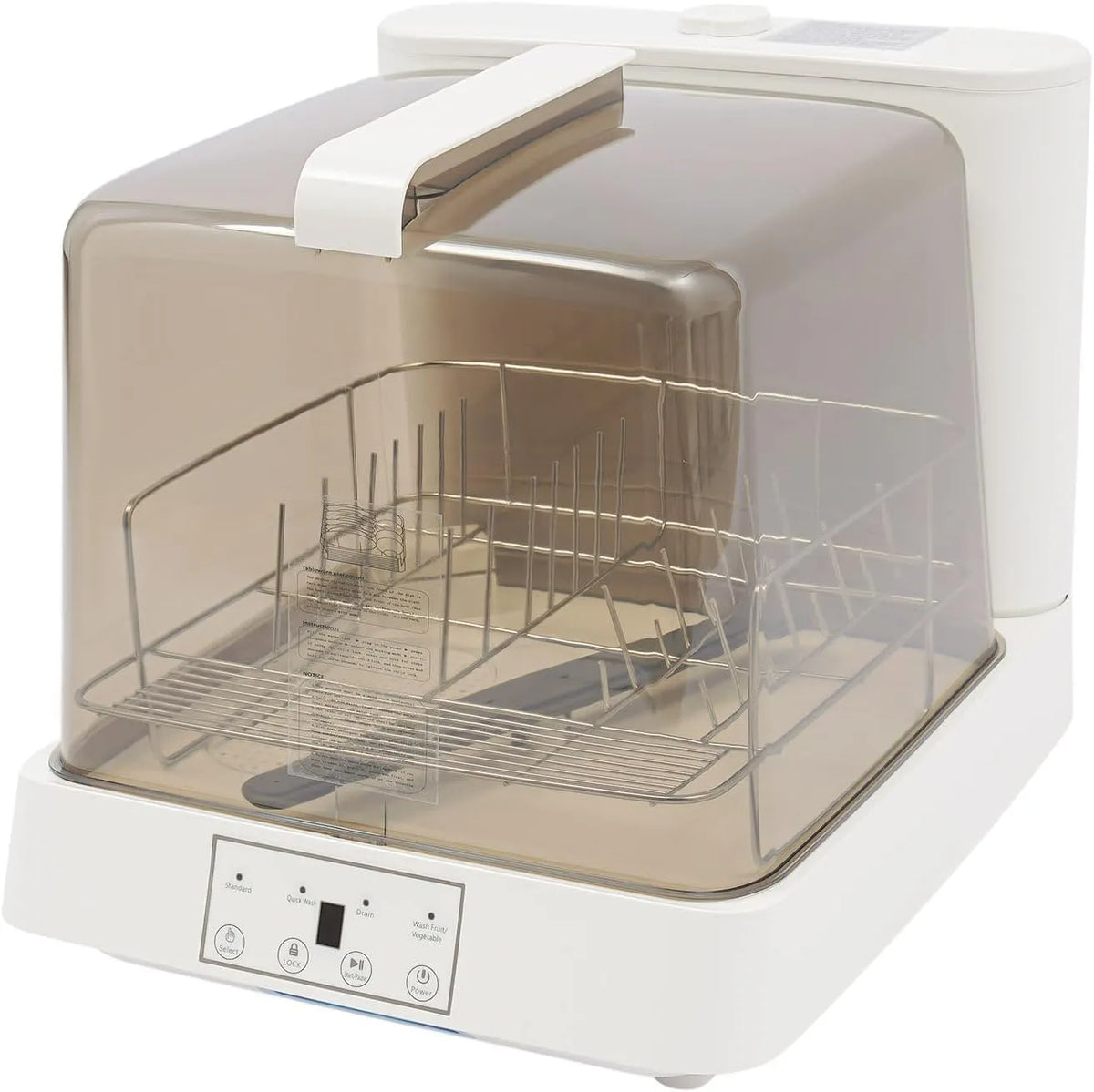 AHSSBSA, Myčky nádobí, 60 cm, Myčka nádobí Myčka nádobí 800W 360 ° Low- Spray tabulka Myčka nádobí Ovládání, Bílá, 800W, 2, 11 g, 220V, 50 Hz