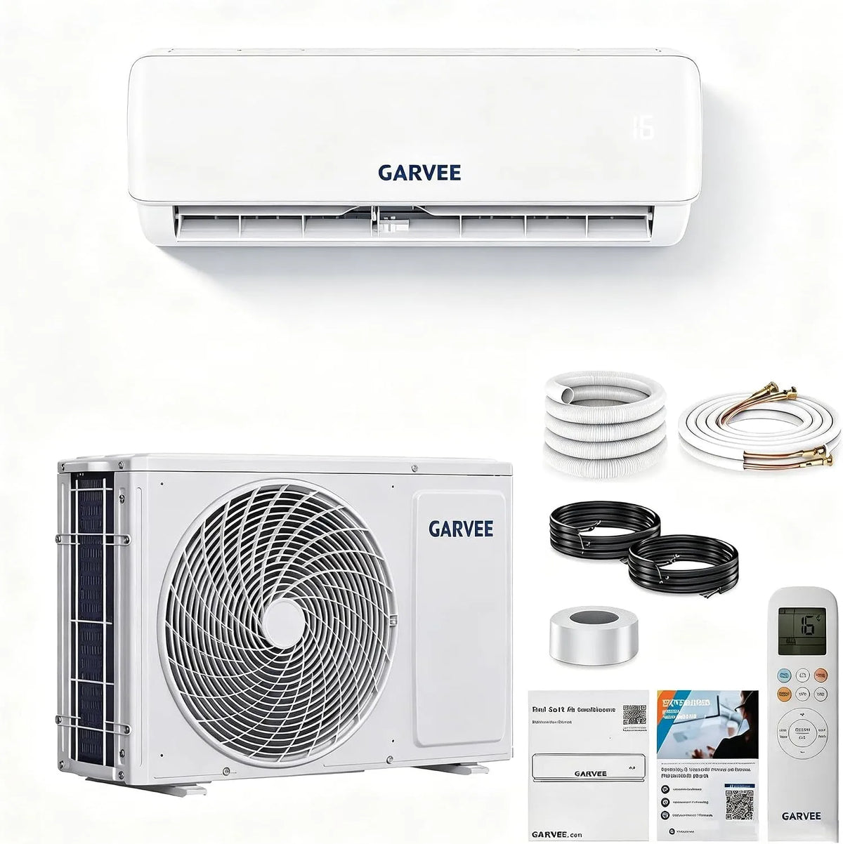 GarveeMore, Splitové klimatizace, Rozdělený klimatizační systém 12000 BTU klimatizace s výfukovou hadicí A + +, Bílá, 12000 BTU, 9000 btu