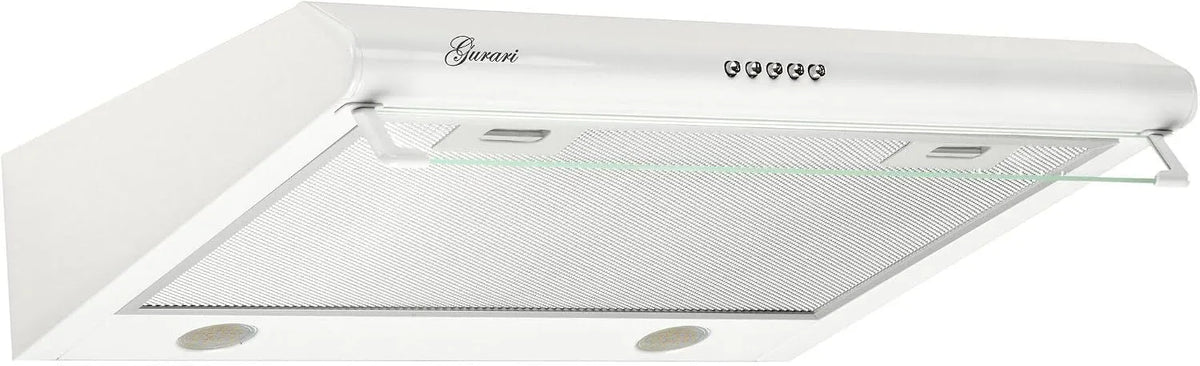 Gurari 250m3, Podstavné digestoře, podstavba kapota GCH F 590 60 WH, osazená řada kapota 60 cm, / h, se sklem, LED, Černá / stříbrná, 60 W, 60 cm