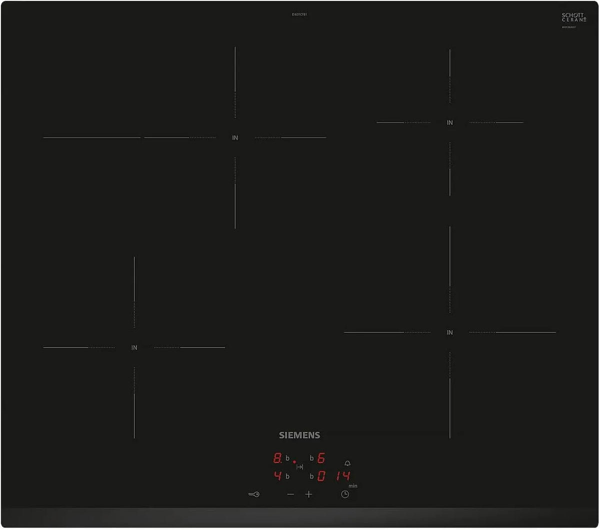 Siemens iQ300 EI631CFB1E, Varné desky, indukční sporák 60 cm Spojovací pražírna, Černá, 60 cm