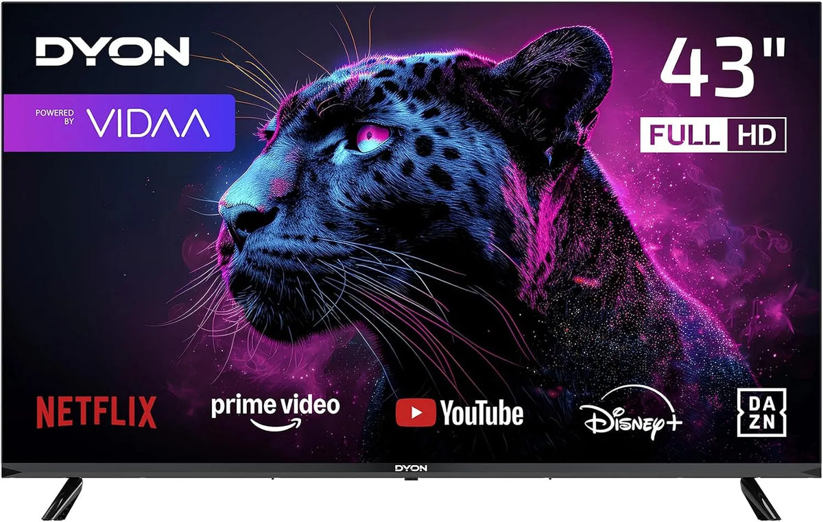 DYON, Televizory, Film Smart 43 VX 43 palců Full HD Smart TV, Černá, 43 V, Full HD, 108 cm