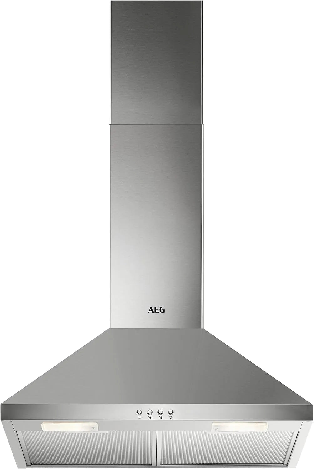 AEG DKB2630M, Nástěnné digestoře, Výstupní kryt / série 3000 s LED osvětlením / Výfukový vzduch nebo recirkulovaný, Stříbrná, 60cm, 73 dB