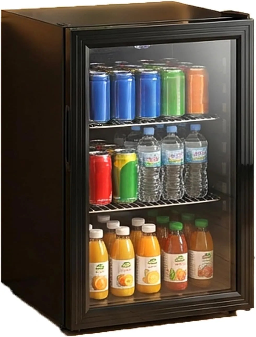 Trintion, Nápojové chladničky, Trinition Mini Lednice 60L se skleněnými dveřmi, Kompaktní nápoje lednička pro, Černá, 60L, 47 x 45 x 64 cm