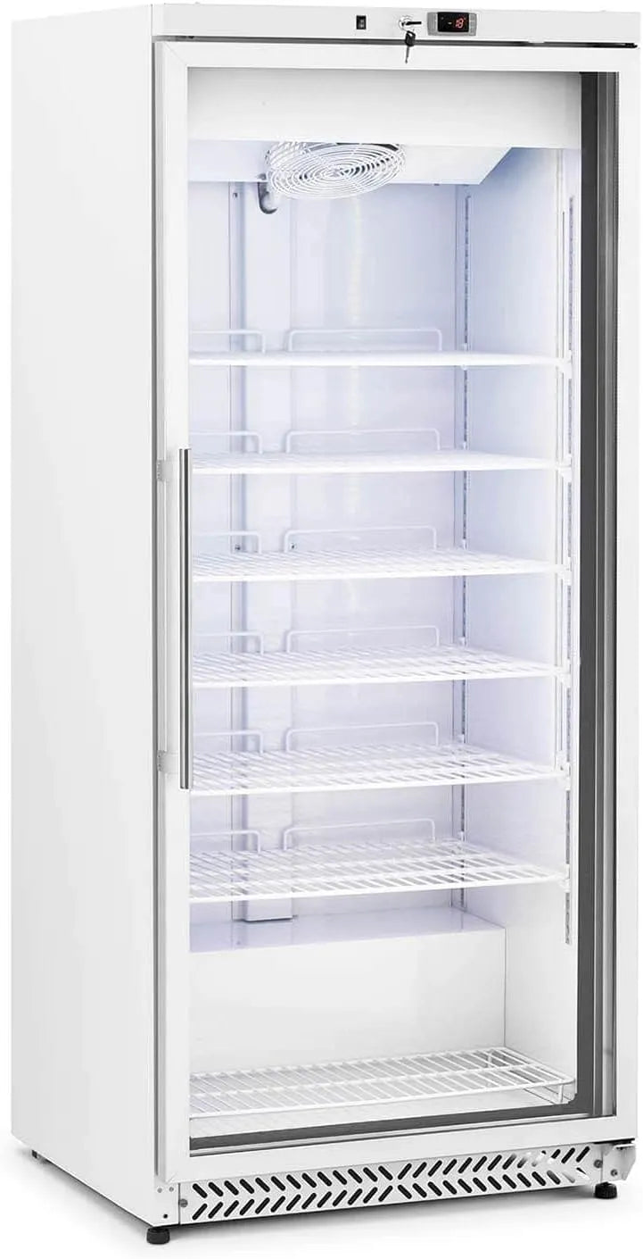 Royal Catering RCLK-F590GB R290, Trouby, Mrazicí box 580 L 492 W Sklo Dveře Stříbrný chladič Mrazicí box velký, Bílá, 590G, 580 L, 492 W, 30 kg