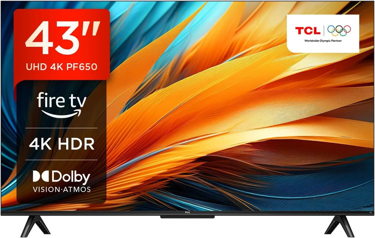TCL 43-Zoll 43PF650, Chytré televizory, 43- inch 4K Ultra HD, HDR TV, Smart LED Fire TV (Dolby Vision, Dolby Atmos, DTS, Černá, 4K, 1G, 650 v