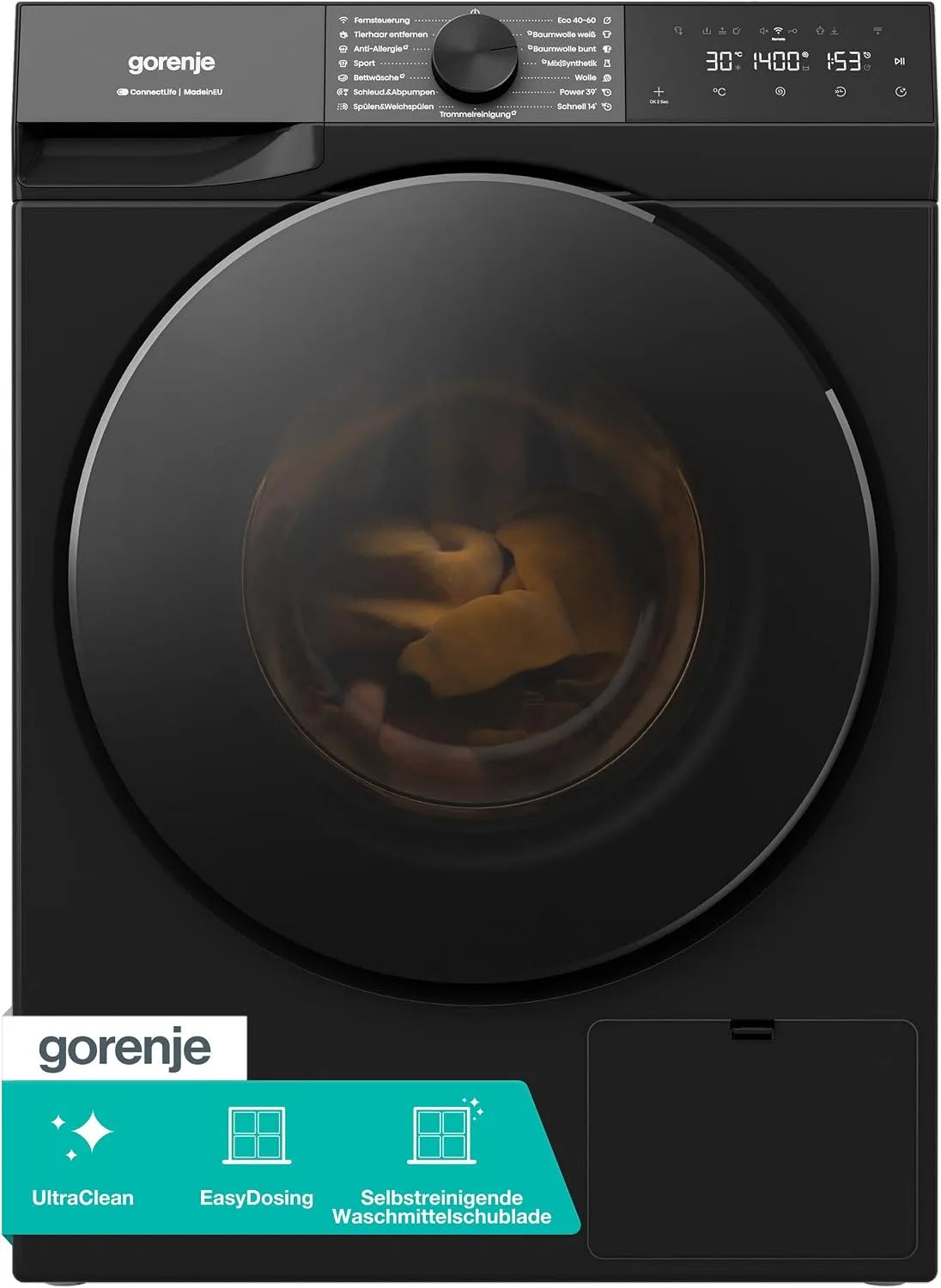 Gorenje Programme/UltraClean/AquaStop/SteamTech/30 W53G484A3P1B, Pračky