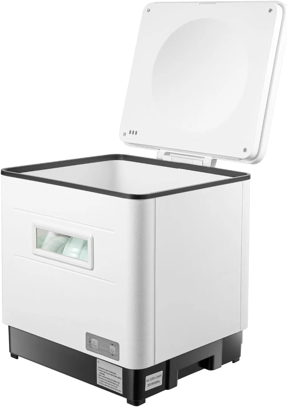 KLOOLIVE 220-240V, Stolní myčky nádobí, 800w Mini myčka nádobí, 42x38, 5x46, 5cm Volně stojící myčka, 6 tahací stolová, Stříbrná, 800w
