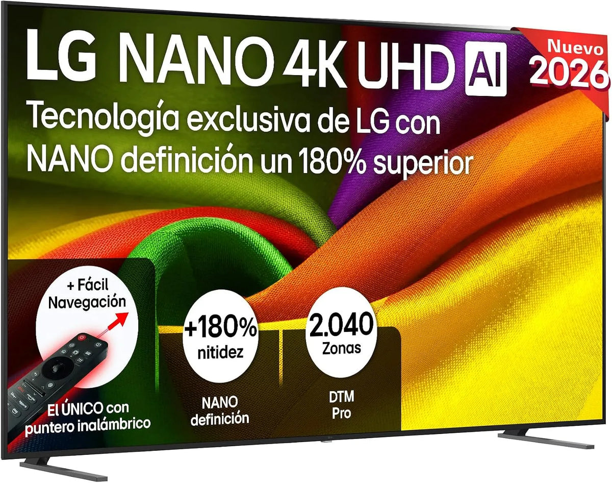 LG 98NU900B6LB NU90, Přenosné televizory, Smart TV Nano 4K UHD AI 98 inch 4K 2026, Černá, 6L, 4K, 98 inch, 7 L