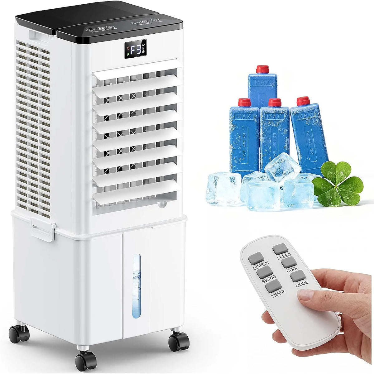 VectrDyna 4-in-1, Mobilní klimatizace, Mobilní klimatizace bez výfukové hadice, 10L chladič vzduchu 60W, vytlačovací, Bílá, 10L, 60W, 1 v, 4 l