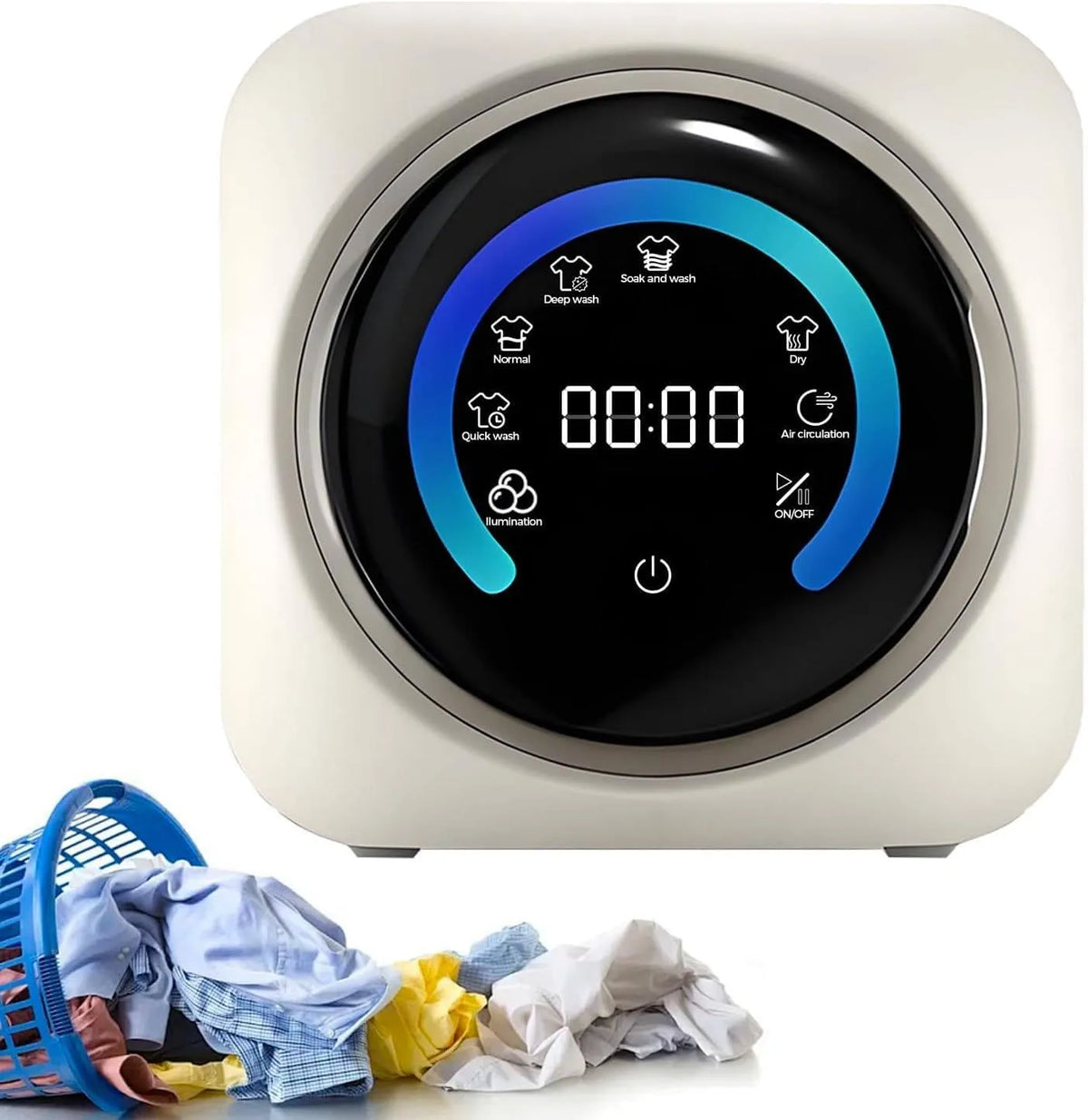 GSHSHOU, Přenosné pračky, Plně automatická mini pračka s integrovaným sušičkou na oblečení, konstantní, Bílá, 1 W, 3, 5 l, 36 W, 170 W