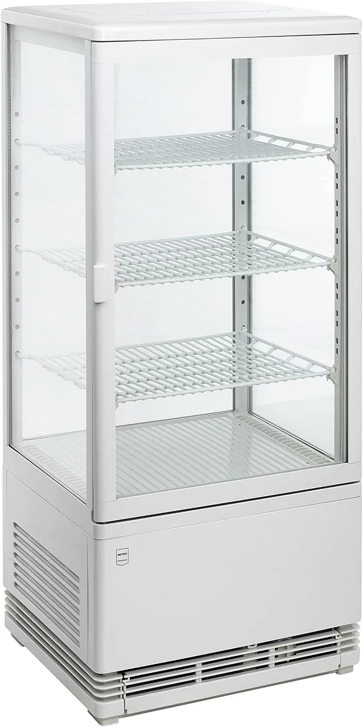 METRO Professional GGC2078, Chladicí vitríny, Panorama Table- Chladicí vitrína, 78 L, 3 nastavitelné vložkové podlahy, LED, Bílá, 8 x 38