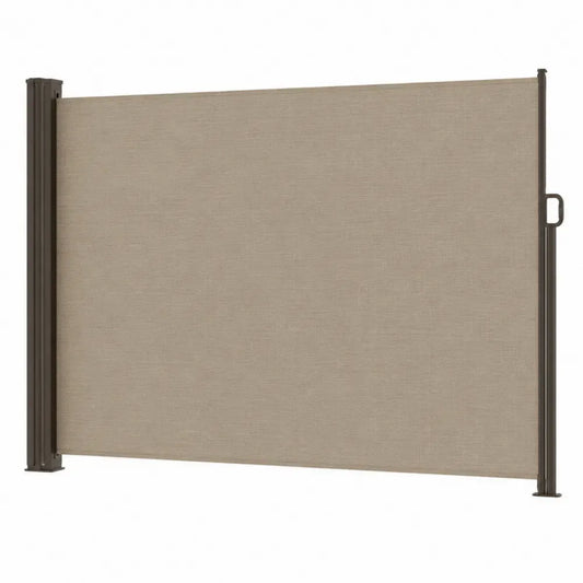Toldo lateral retráctil de exterior rectangular de aluminio marrón oscuro y poliéster beige 300 x 180 cm