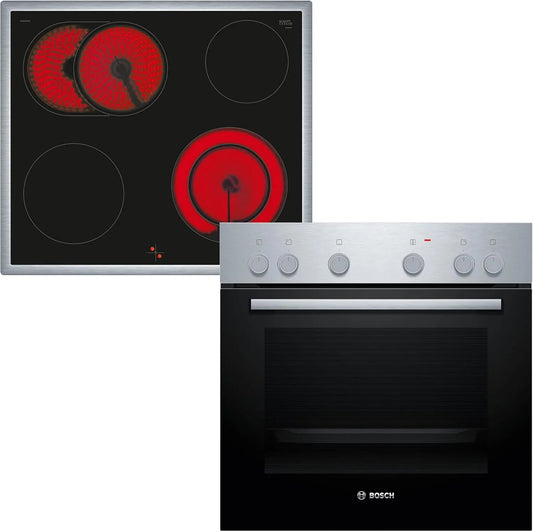 Bosch 3D-Hei HND211AR62, Sety sporáku a trouby, ova spot- sklo - ceramic- cook field combination (stove- ovládání), 59, 4 cm, Černá, 60 cm