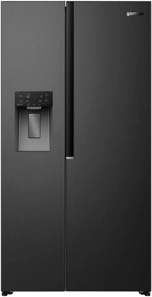 Gorenje NRS917E61BX, Kombinované chladničky s mrazákem, Side-by-Boční s ledovým, drceným a vodním dávkovačem, 528L, vodní nádrž, PureFlat, Černá