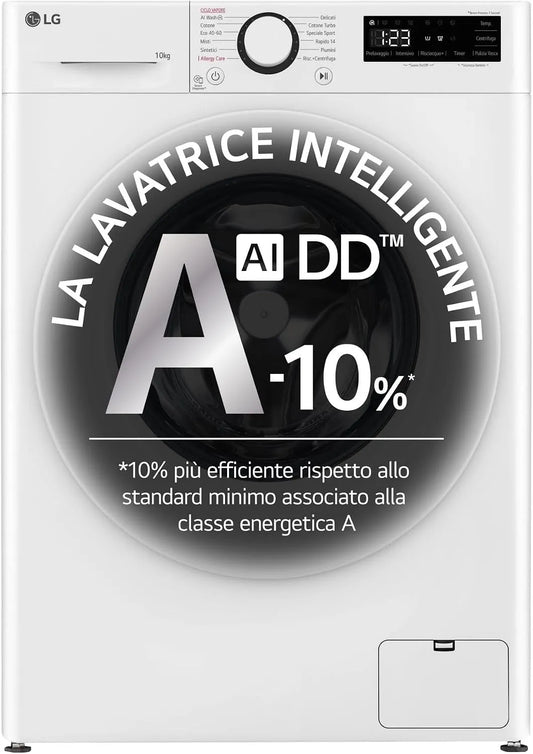 LG F4R3010NSWW, Pračky, AI DD pračka třídy A -10%, přední nakladač řady R3, pračka 10kg, 1400 otáček, Bílá, 10kg