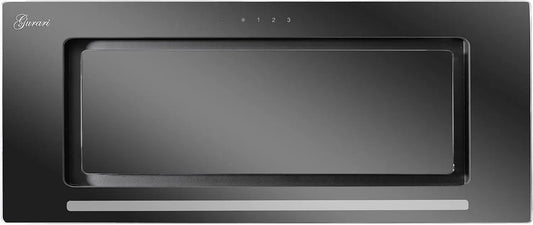 Gurari 1000m3, Nástěnné digestoře, stropní kapota GCH E 217 BL 90 Prime, budova v rozsahu 90 cm, v černém, skle, Černá, 90 cm, 6 w, 5v