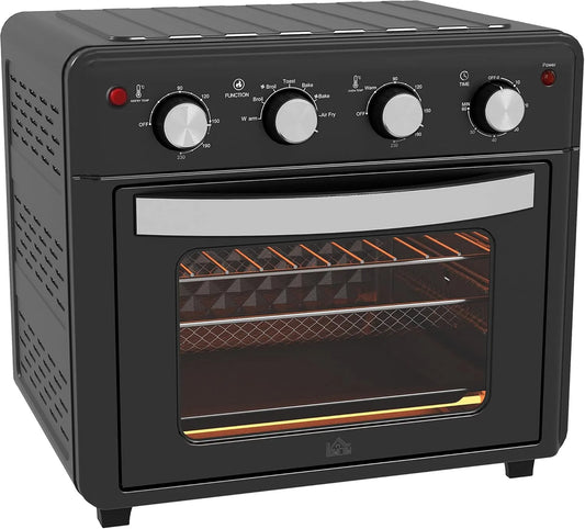 HOMCOM, Mini trouby, Mini trouba s cirkulujícím vzduchem 30 L 1600W 90-230 ° C 60 min. Timer Schwarz, Černá, 30 L, 1600W, 1, 5 kg, 43L