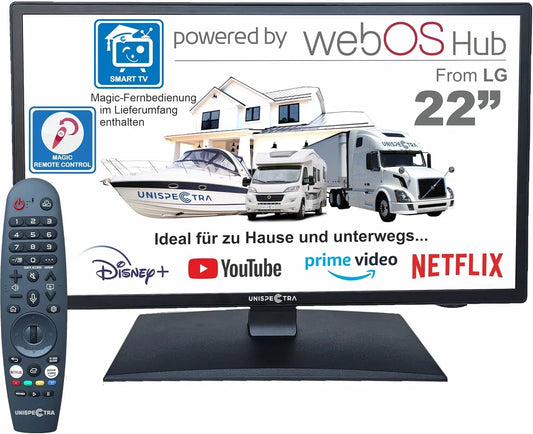 Unispectra 3xHDMI 2xUSB, TV a domácí kino, ® 22 ′ ′ 'Smart TV (WeboS) Full HD 230V 24V Triple Tuner: Satelitní, Antenna, Černá, Full HD, 230V