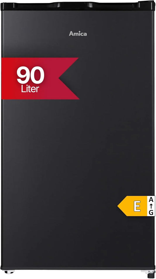 Amica 85x47.5x44, Kombinované chladničky s mrazákem, 90L Full Room Lednice Volný přestavení, 5 cm Invertor Kompresor LED osvětlení, Černá, 90L