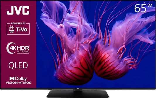 JVC LT-65VUQ3455, Televizory, QLED TV 65 palců Smart TV poháněný TiVo (4K UHD, HDR Dolby Vision, Dolby Atmos, Černá, QLED, 4K, 65V, 164 cm