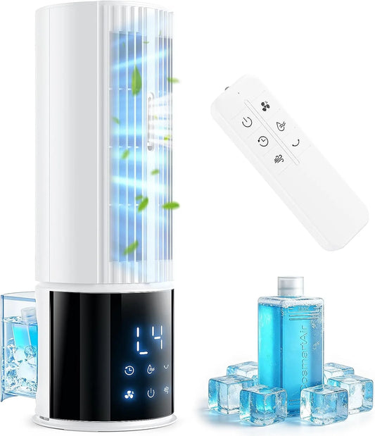 MaidellAir 8-Stunden-Timer, Mobilní klimatizace, Přenosná klimatizace, 3 rychlostní úrovně, režim bouřky, oscilace 45 / 90 °, Bílá, 1.76 kg