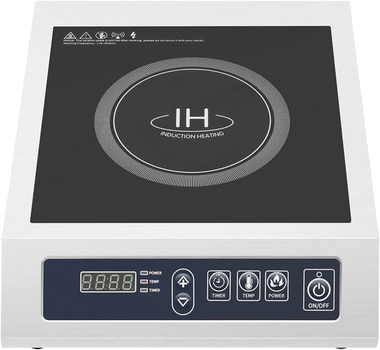 PBTERDTF, Elektrické vařiče, Indukční plotýnka 1 deska 3500W Obchodní indukční plotýnka, Černá, 3500W, 11 v, 240V, 60Hz