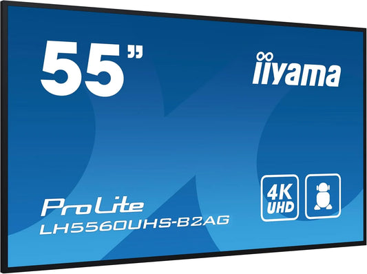 iiyama LH5560UHS-B2AG USB2.0, Monitory, Prolite 139cm 54.6 'Digitální signage displej VA LED Panel 4K UHD HDMI Audio- Out, Černá, 139cm, 54.6 '