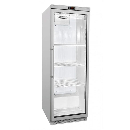 GGM Gastro, Kombinované chladničky s mrazákem, Storage Lednice ECO 400L s 1 skleněnými dveřmi, Bílá, 400L, 595 mm, 635 mm, 1, 840 mm