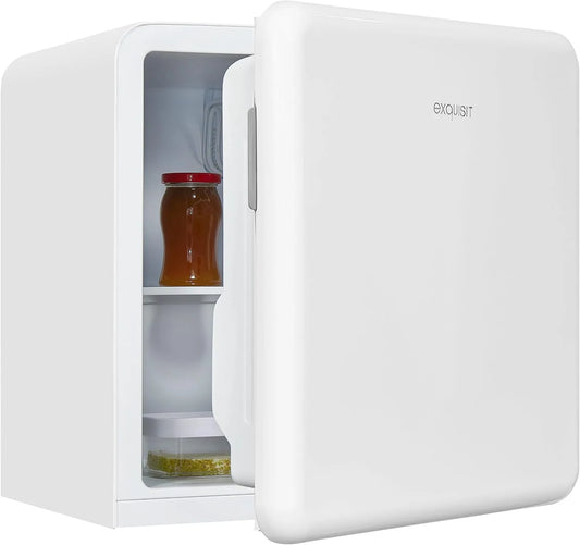 Exquisit CKB45-0-031F, Minichladničky, Expresní mini- Lednice bílá - 47 L Minibar - Retro design, Bílá, 47 L
