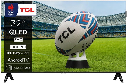 TCL, Televizory, TVC QLED 32 FHD ANDROID TV WIFI DOLBY AUDIO 2.0, Černá, QLED, 81, 3 cm, 1920 x 1080, Full HD
