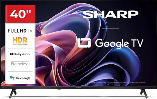 SHARP 40HF2265E HDR10, Přenosné televizory, 40 palců Full HD Google TV, 60Hz, Bluetooth, WLAN, 3X HDMI, 2X USB, Černá, Full HD