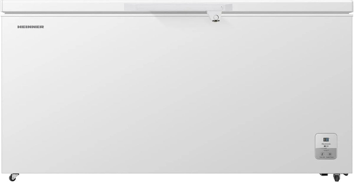 HEINNER HS500EE HCF-HS500EE, Truhlicové mrazničky, ++ HCF- + + - Mrazicí box 500L - Třída energetické účinnosti E - Elektronicky, Bílá, 500L