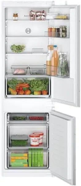 Bosch KIV865SE0, Kombinované chladničky s mrazákem, ová řada 2 Combi Lednice, integrovatelná, 177.2 x 54.1 cm, panty se zipem, Bílá, 2 x 54, 1 cm