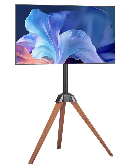 VEVOR, Stojanové nohy, TV stojany s trojnožcem pro 1016-1651 mm ploché a zakřivené televizory do 45 kg, Hnědá, 1651 mm, 45 kg, OLED, 94 x 3