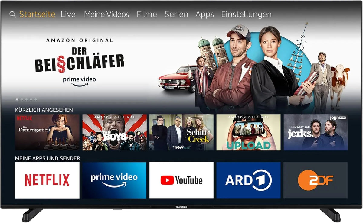 TELEFUNKEN XU65FO754S, 65 palcová TV Fire TV (4K UHD Smart TV, HDR Dolby Vision, Dolby Atmos, trojitý, Černá, 4K, 164 cm, 3840 x 2160, 2 x 12