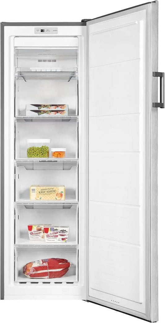 Exquisit GS271-NF-H-040E, Mrazničky, Excelentní mrazák - 204 L - NoFrost - Inoxlook, Bílá, 204 L, 222 kW, 39 dB
