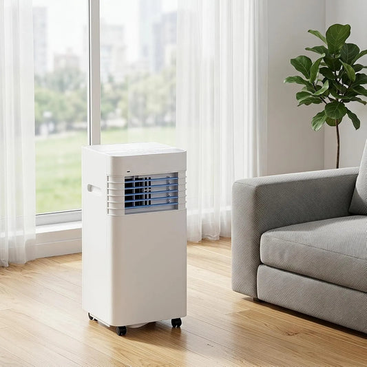 GIOFEOIK 24-Stunden-Timer, Mobilní klimatizace, Přenosná klimatizace 14000 BTU s montážní sadou, energeticky efektivní, 2, Bílá, 14000 BTU