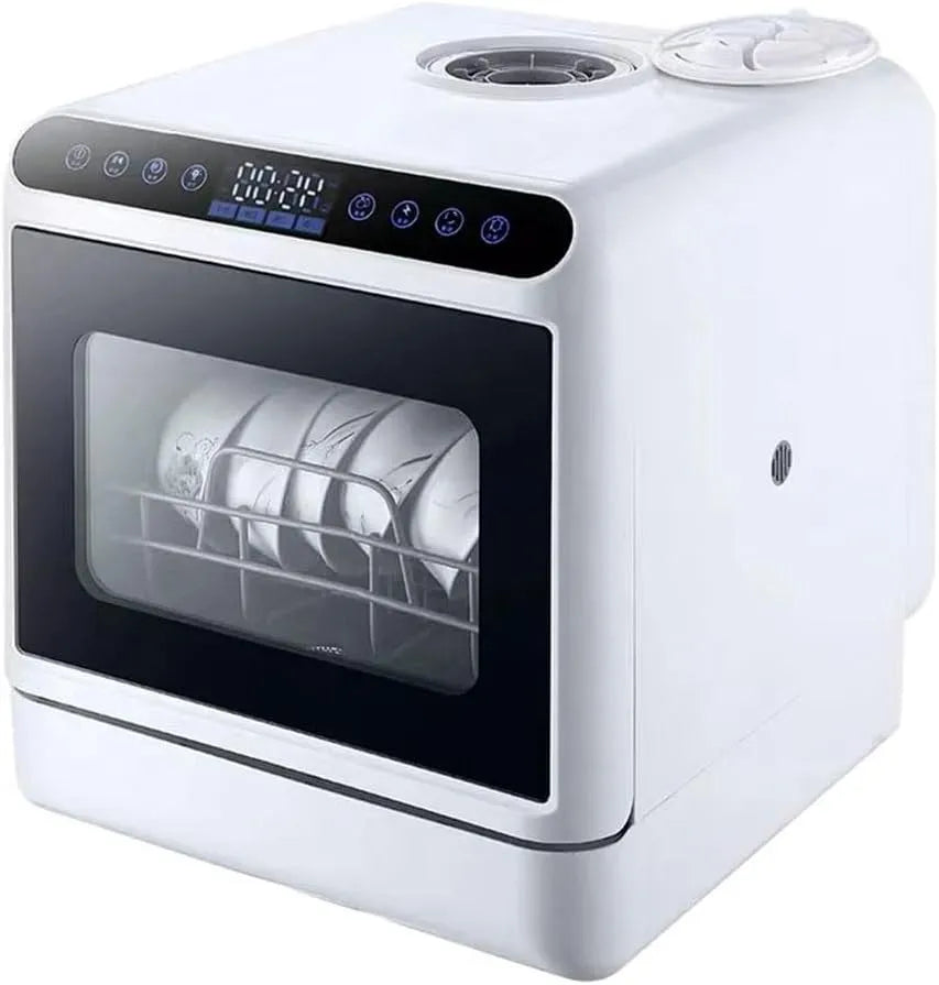 Generisch, Stolní myčky nádobí, Přenosná stolní myčka, plně automatická s 360 ° rotačním sprejem, vyhřívané, Bílá, 0, 58 kW, 5 l