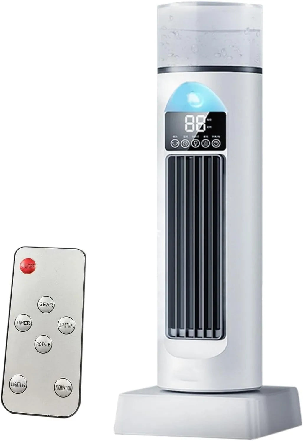 Generisch, Věžové ventilátory, Generická mobilní klimatizace 230L vodní nádrž, LED displej s dálkovým ovládáním, Bílá, 230L, 37x13x13cm, 57x5