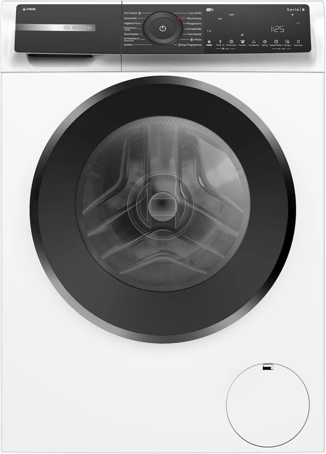 Bosch WGH244A40, Pračky, série 6 Chytrá pračka 9 kg 1400 UpM i-DOS, Bílá, 9 kg, 50 l, 70 dB
