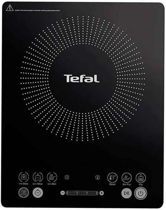 Tefal IH210801, Varné desky, induction spob, Everyday Slim, 45 mm tloušťka, 2100 W, přenosný, kompaktní, 6, Černá, 45 mm, 10 cm, 26 cm
