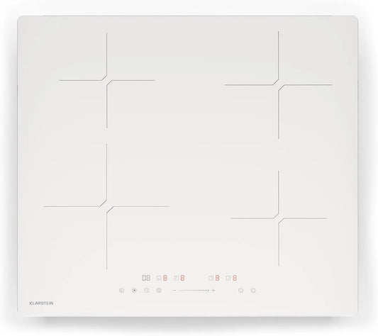 Klarstein 4-Zonen, Varné desky, PowerGlide indukční sporák - 4zónový indukční sporák, 7800 W výkon Boost, 9, Černá, 7800 W, 60 cm, 10 kg